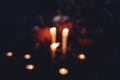 Amber Taper Candles, Flameless Set of 4